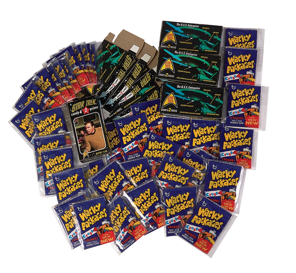 - Unopened 1974 Wacky Packs 10th Series & Star Trek Candy Boxes (44)