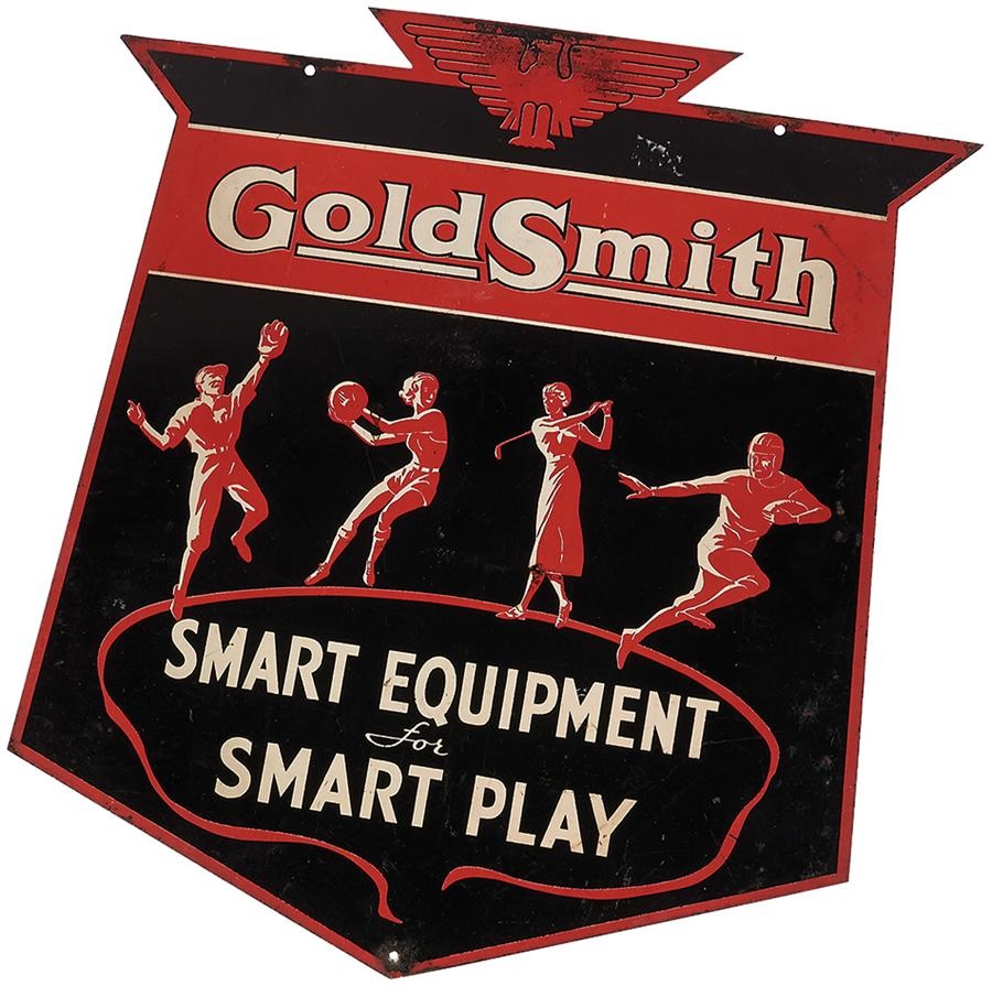 - 1930s Goldsmith Diecut Cast Metal Advertising Sign