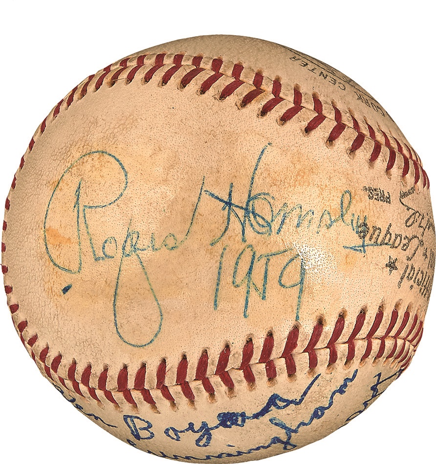 - 1959 Rogers Hornsby Signed Baseball