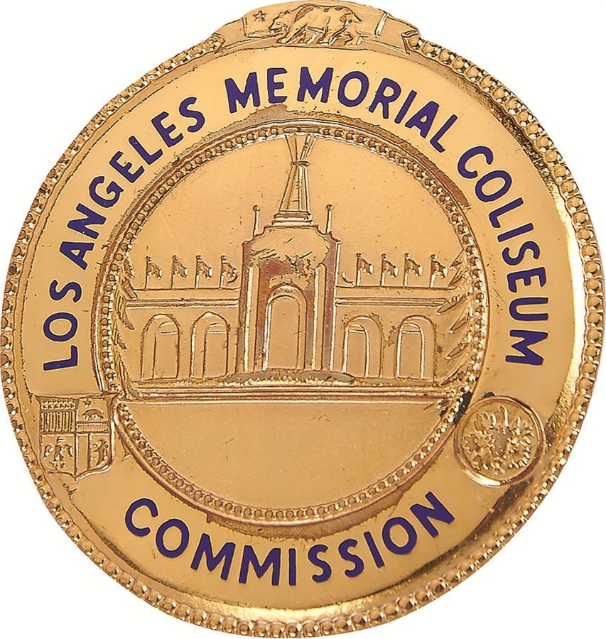 The Joe L Brown Signed Baseball Collection - Joe L. Brown Los Angeles Coliseum Commission Badge