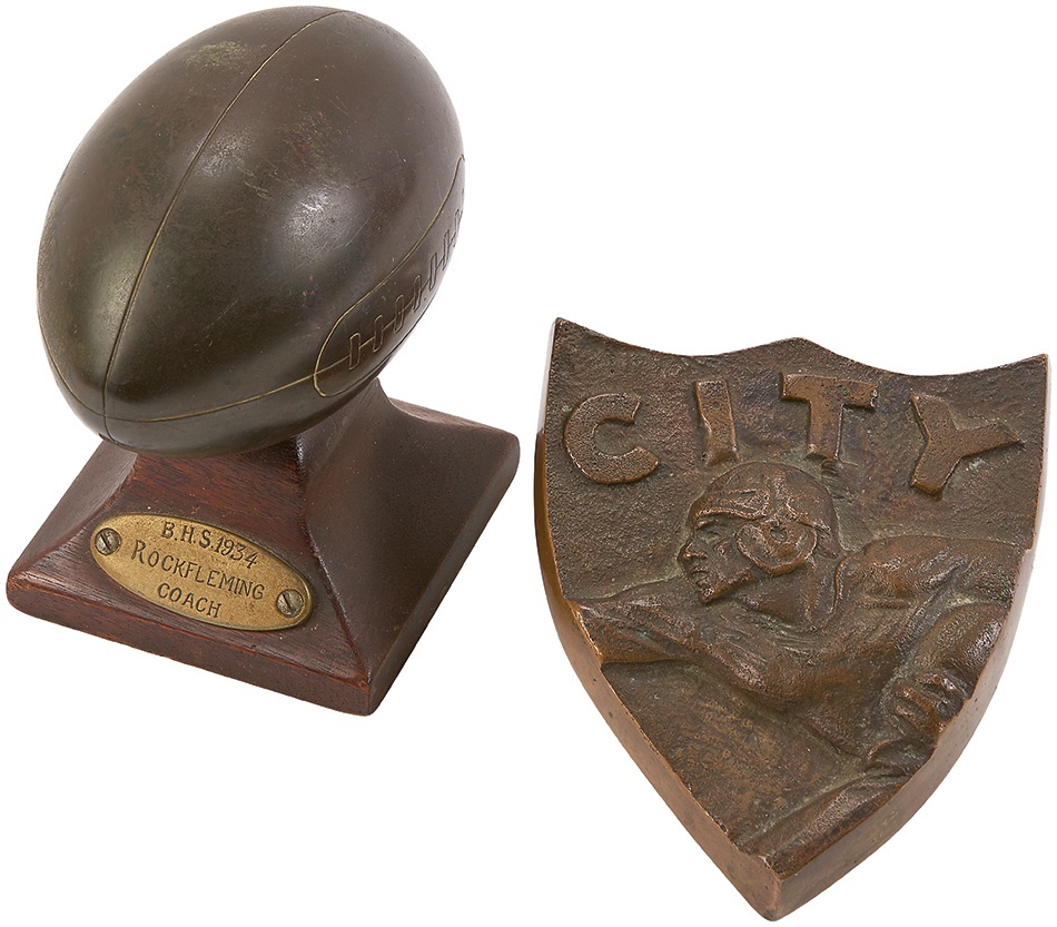 - Two Interesting Bronze Football Trophies