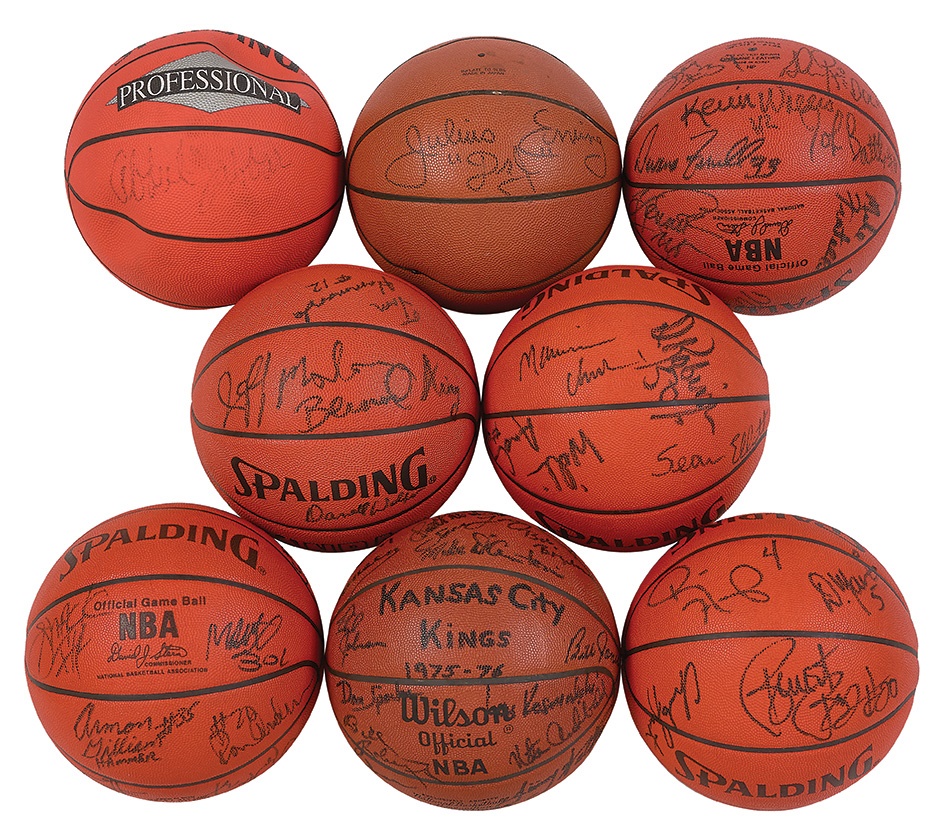 - 1970s-90s NBA Team Signed Basketballs (8)