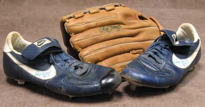 Equipment - Rick Sutcliffe Game Used Glove and Spikes