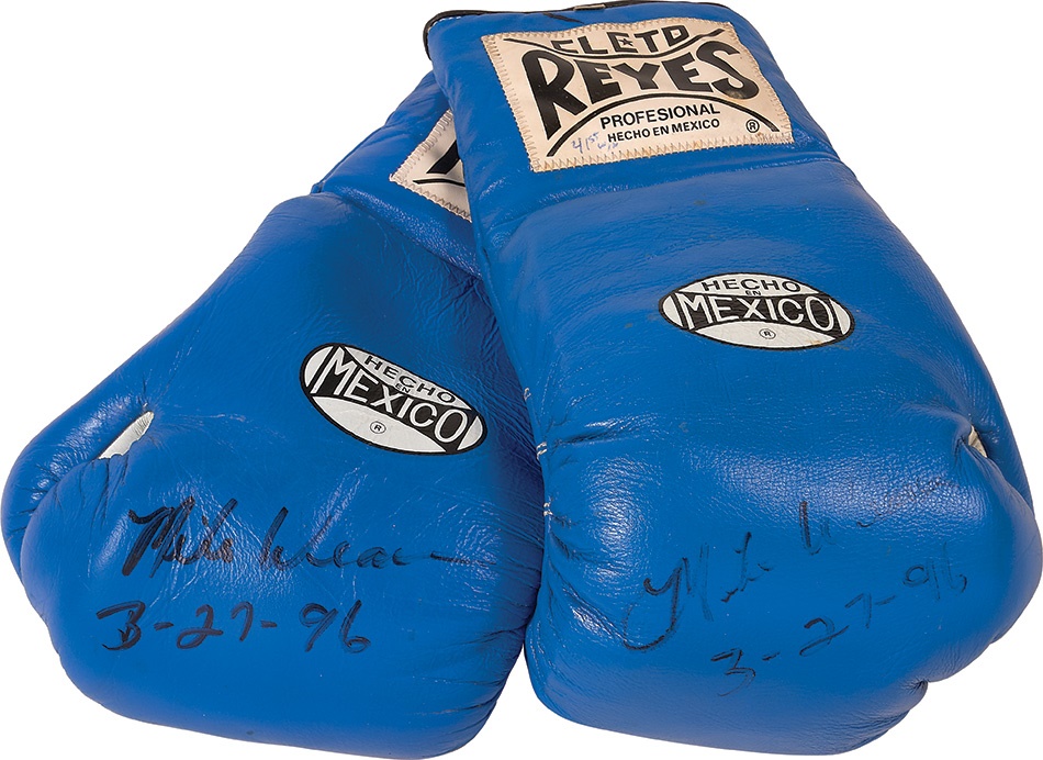 - 1996 Mike Weaver Fight Worn Gloves