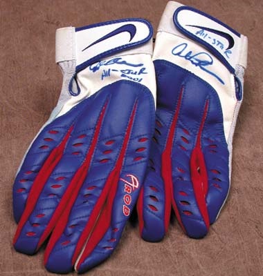 - 2001 Alex Rodriguez All-Star Game Worn Batting Gloves