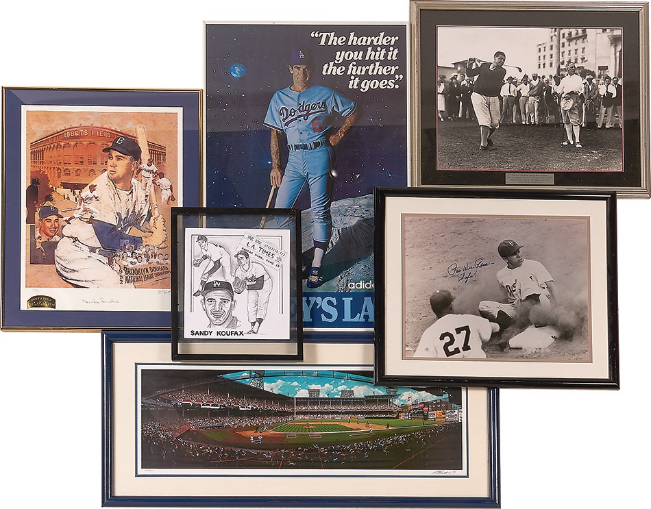 - Sal Larocca Brooklyn Dodger Collection of Large Framed Pieces (24)