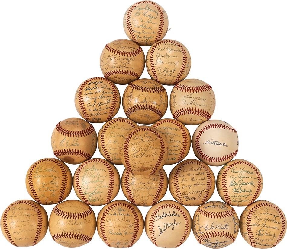 - "The Charlie DiGiovanni & Others" Brooklyn Dodgers Team Signed Baseballs (22)