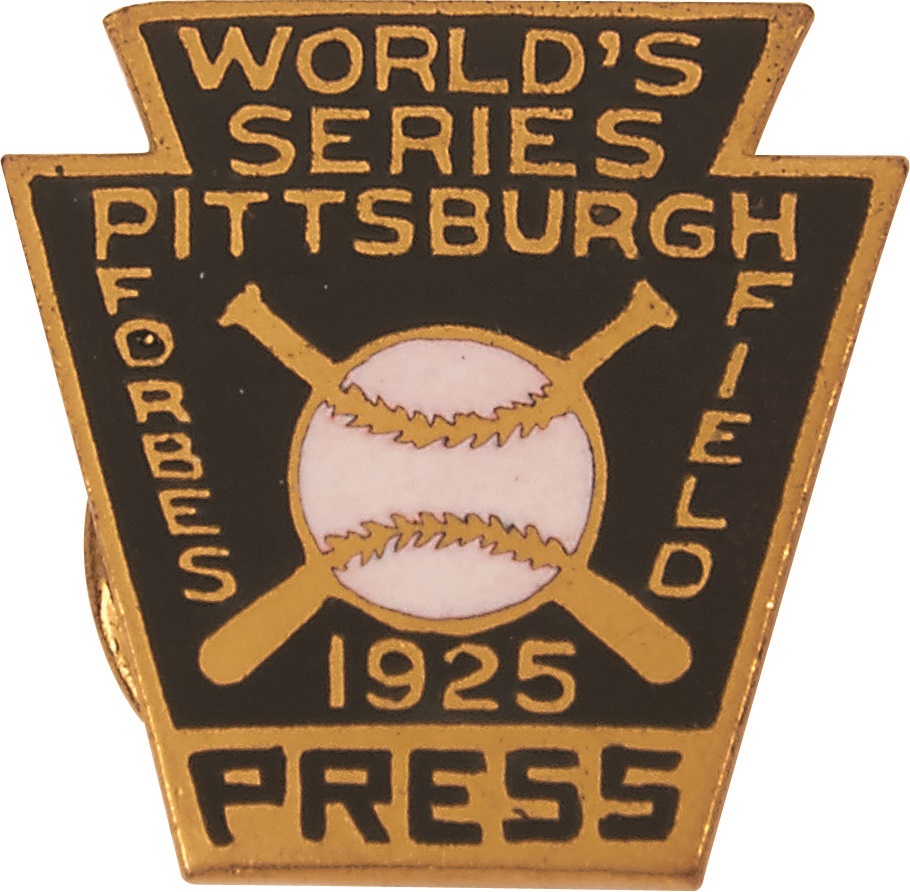Tickets, Publications & Pins - 1925 Pittsburgh Pirates World Series Press Pin