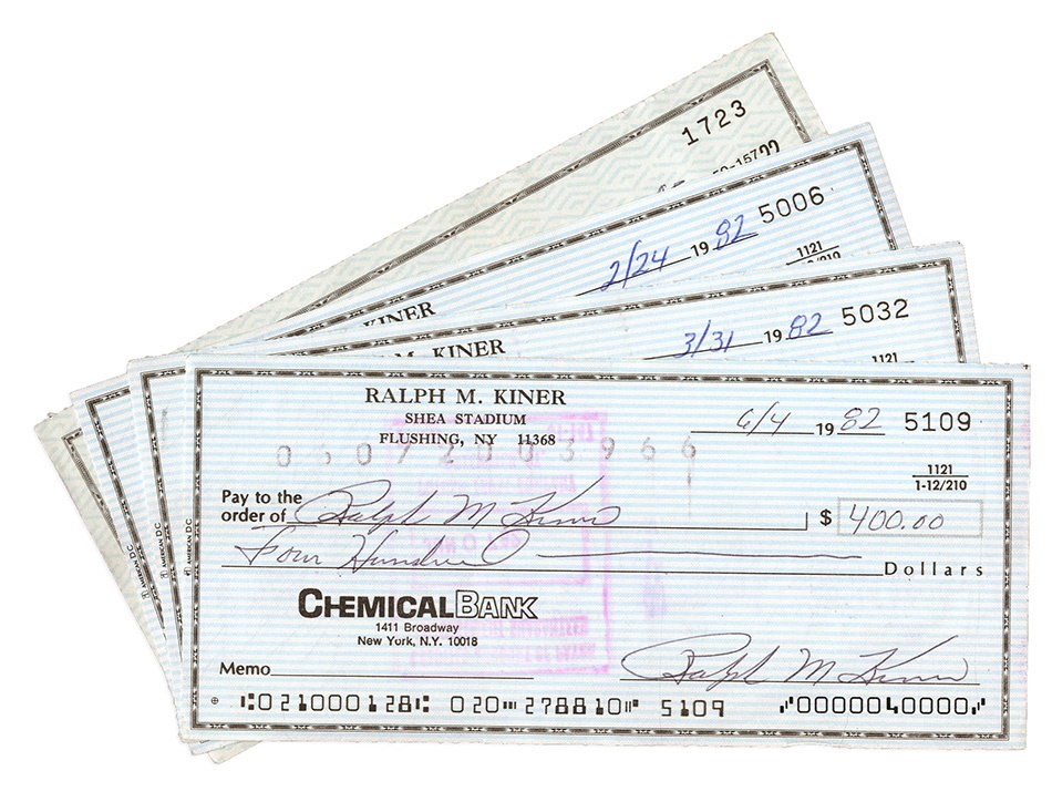 - 1970s-90s Ralph Kiner Signed Checks (140)