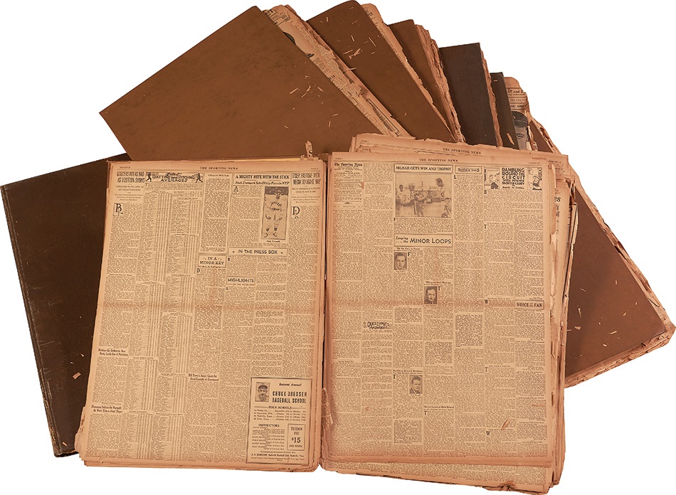 Tickets, Publications & Pins - The Charles Mears Collection of Sporting News Bound Volumes