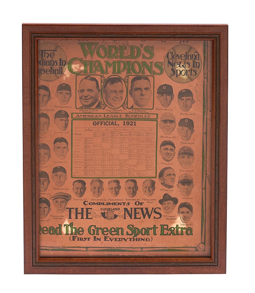 - 1921 Cleveland Indians Cardboard Advertising Schedule