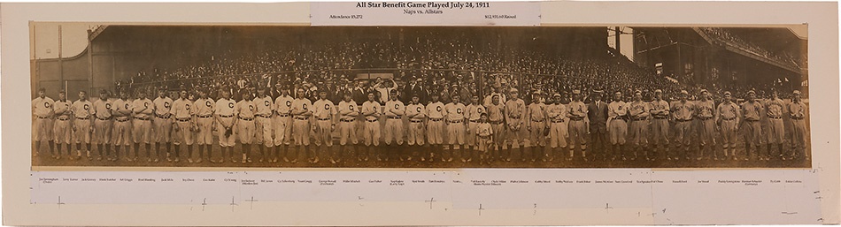 Vintage Sports Photographs - 1911 Addie Joss Benefit Game Panoramic Photograph