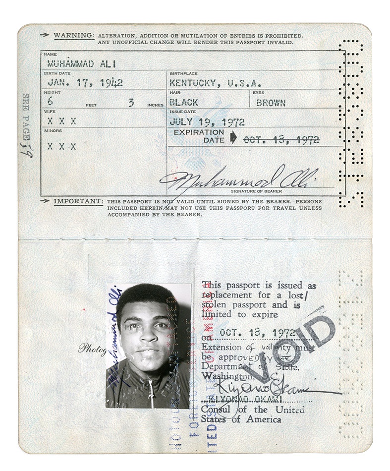 - Muhammad Ali's United States Passport