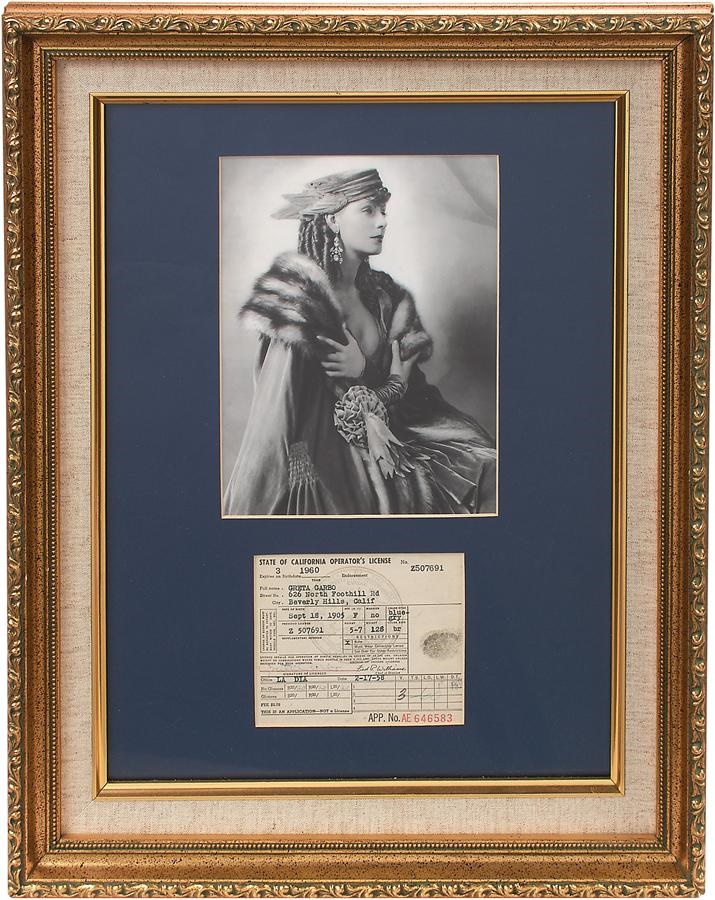 - Greta Garbo Signed Driver's License with Thumb Print