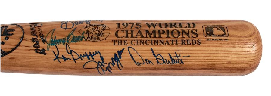 Pete Rose & Cincinnati Reds - 1975 World Champion Cincinnati Reds Signed Bat