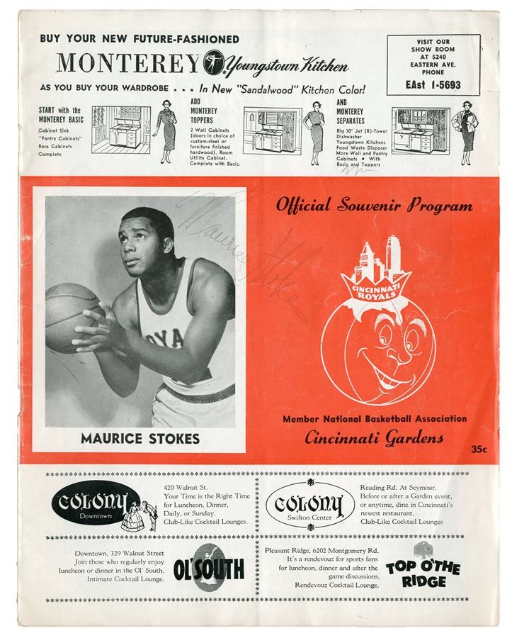 - 1957 Maurice Stokes Signed Cincinnati Royals Program