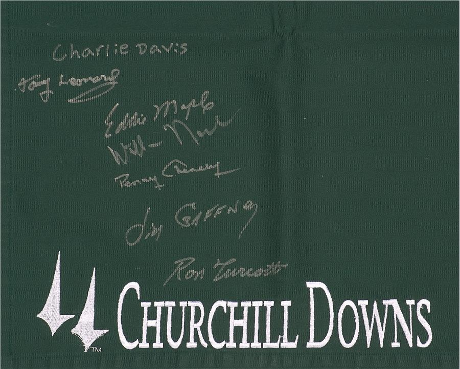 Churchill Downs Saddle Cloth Signed by Secretariat’s Team