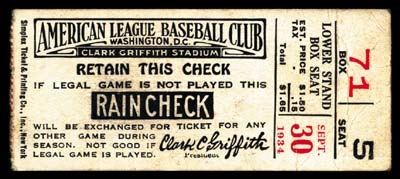Babe Ruth - 1934 Babe Ruth's Last Game as Yankee Ticket Stub