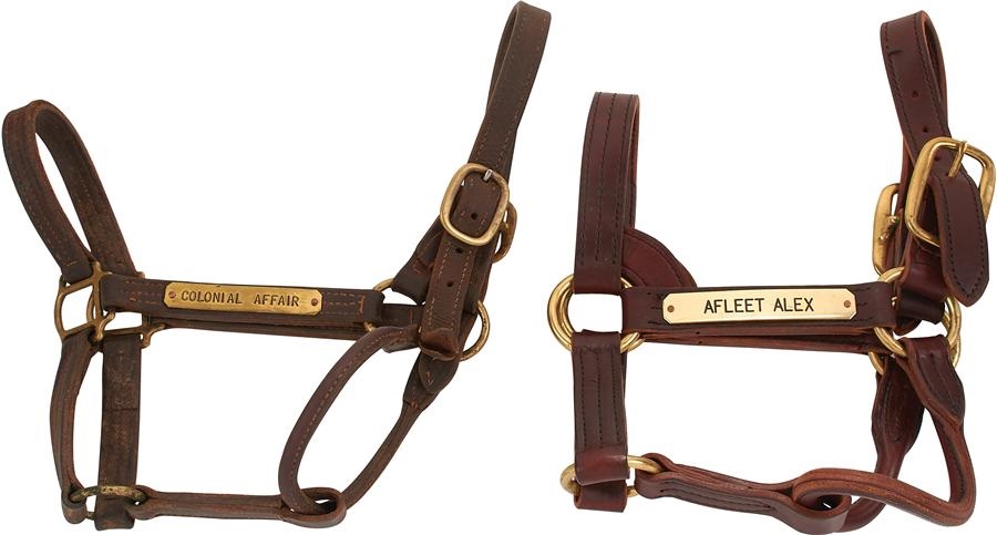 Horse Racing - Belmont Stakes Winner Halter Lot (Afleet Alex and Colonial Affair)