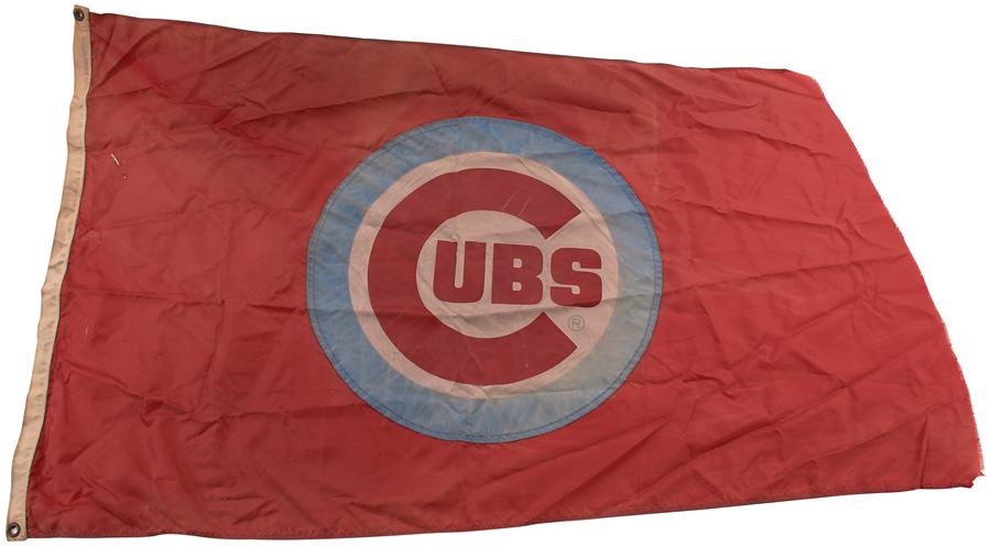 Stadium Artifacts - 1980s Chicago Cubs Flag Flown At Wrigley Field