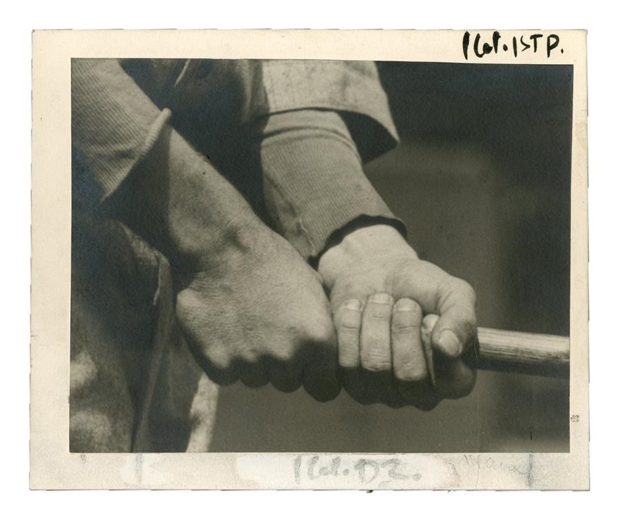 Vintage Sports Photographs - 1921 Babe Ruth Hands Photo