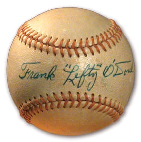 Lefty O'Doul Signed Baseball