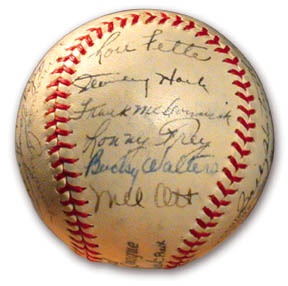 Autographed Baseballs - 1939 National League All Star Game Signed Baseball