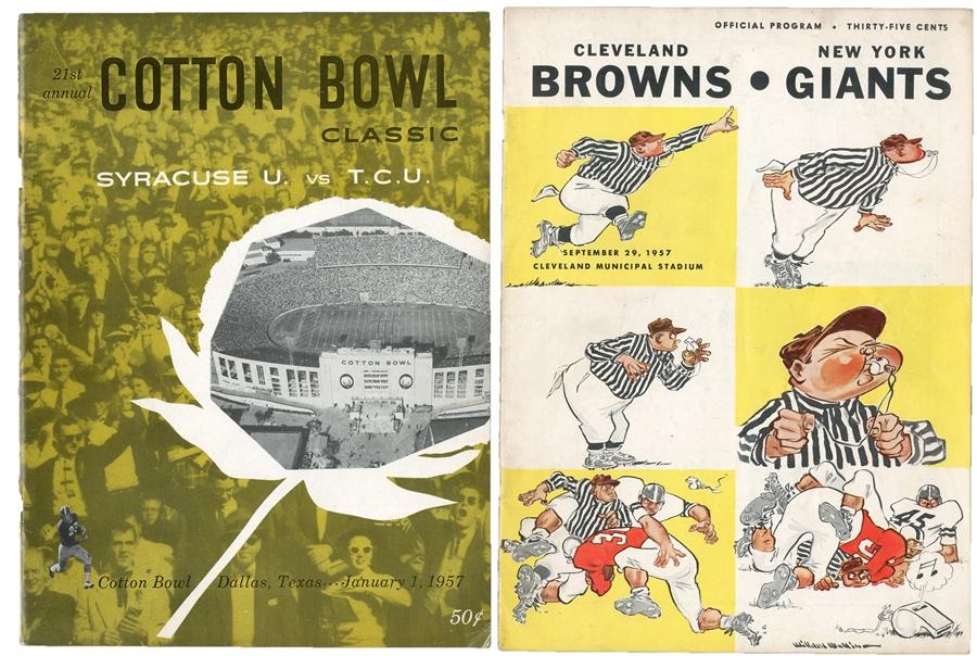 - 1957 Jim Brown Programs: Last College & First Pro Programs (2)