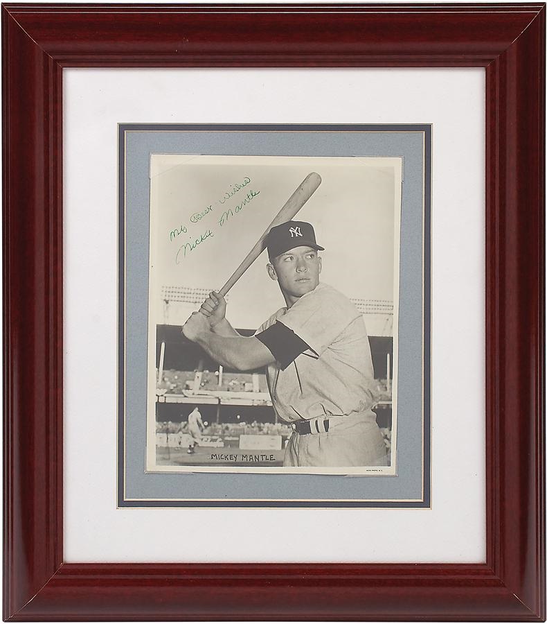 - 1950s Mickey Mantle Vintage Signed Photo