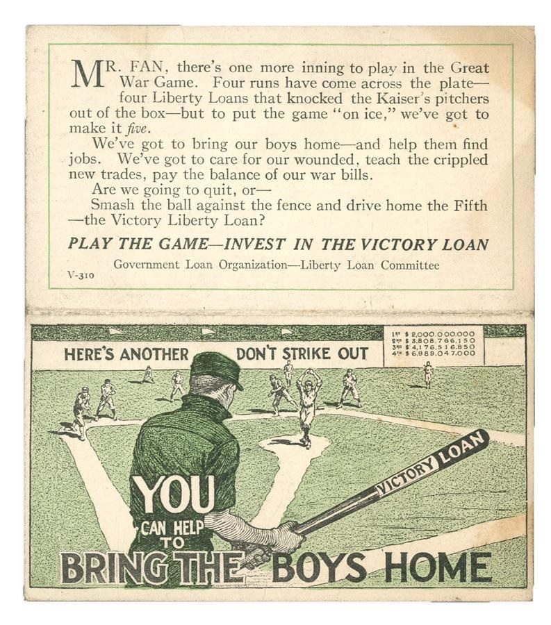 - WWI 1919 "Bring the Boys Home" Baseball Schedule