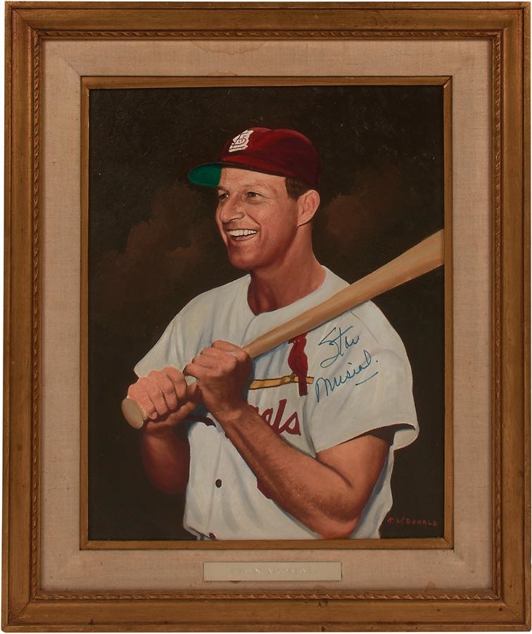 - Stan Musial Original Painting Signed by Tommy McDonald