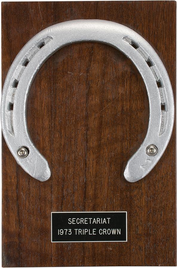 Horse Racing - Secretariat Mounted Horseshoe Worn at Meadow Farm at Doswell, Virginia (his birthplace)