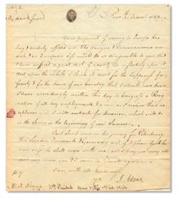 - John Adams Treaty of Paris Letter Written To His First Lady Abigail Adams