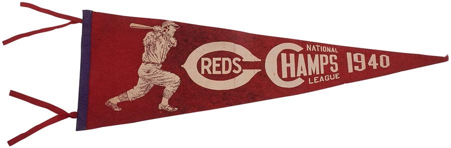 Pete Rose & Cincinnati Reds - 1940 Cincinnati Reds National League Champs Pennant