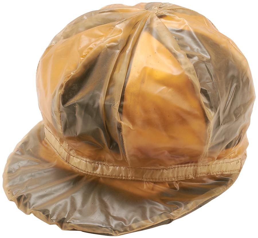 - 1930s Satin Jockey Cap with Seldom Seen Rain Protector