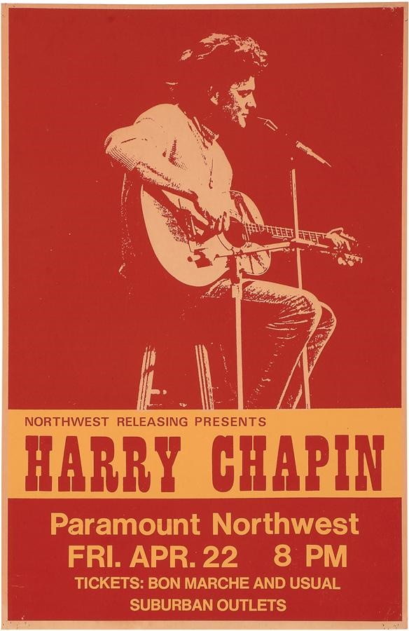 - 1977 Harry Chapin Concert Performance Poster