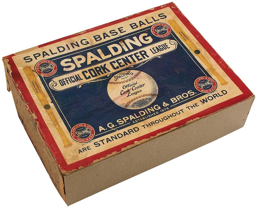 - 1920s Spalding Baseball Display Box with 12 Original Baseballs