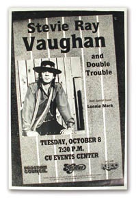 - 1985 Stevie Ray Vaughan Colorado Concert Poster (11 x 17")