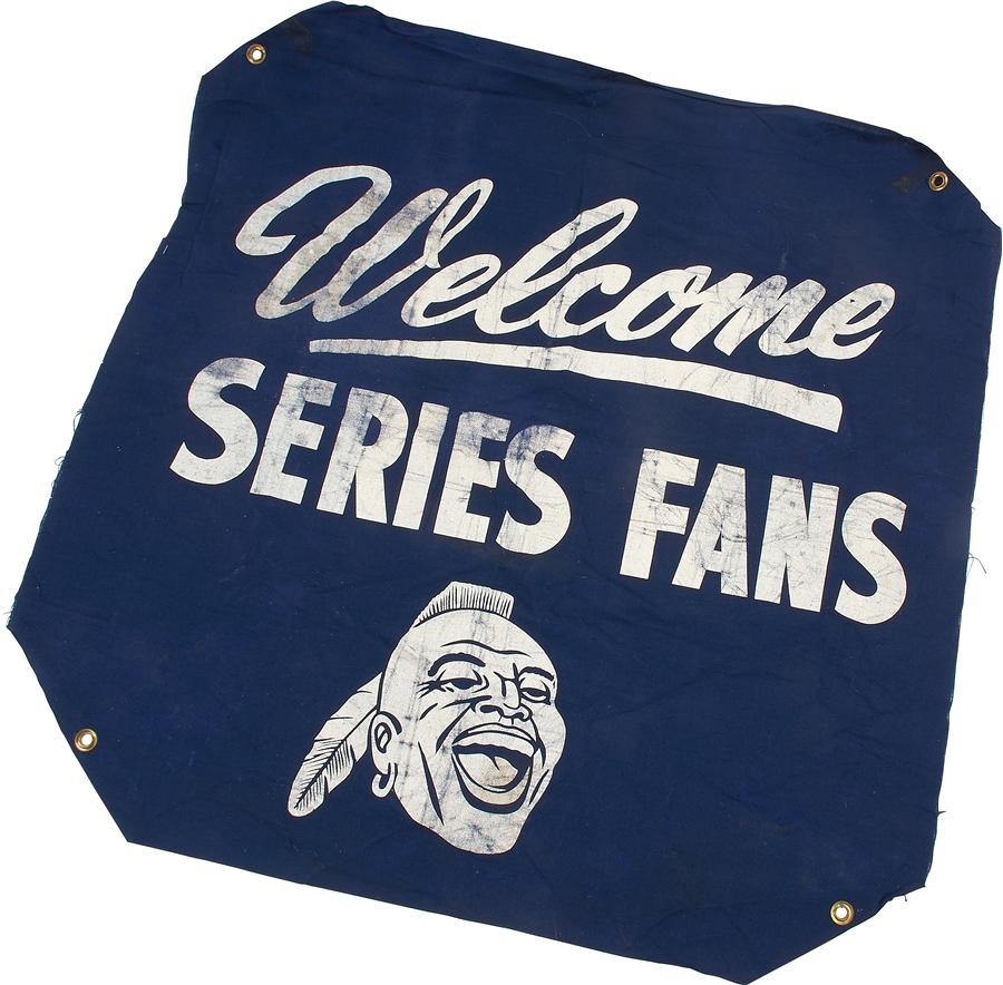 Stadium Artifacts - 1957 Welcome Series Fans Milwaukee Braves Banner