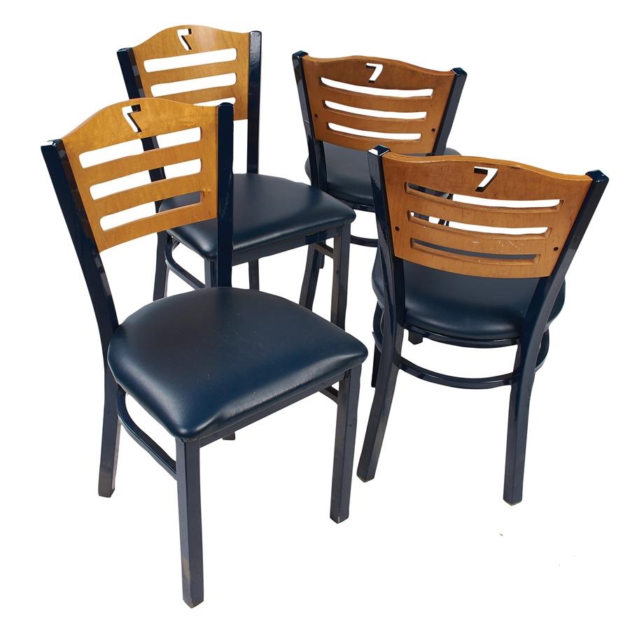 Mantle and Maris - Four #7 Chairs from Mickey Mantle's Restaurant