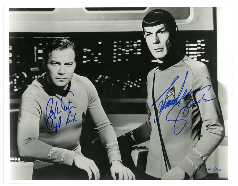 - Captain Kirk and Mr. Spock Star Trek Signed Photo