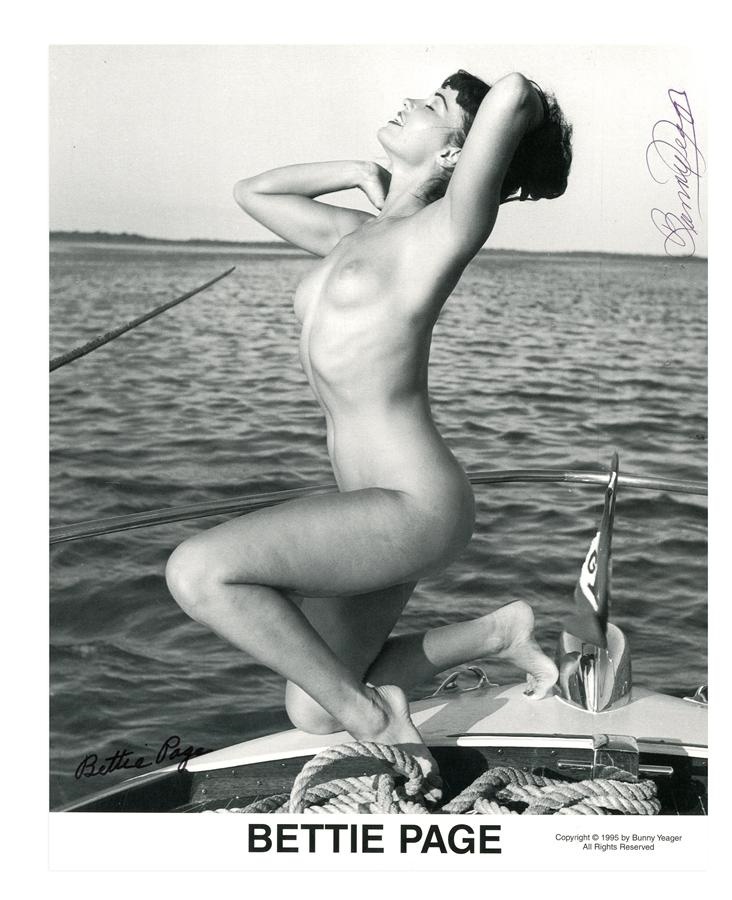 - Bettie Page Signed Bunny Yeager Photo