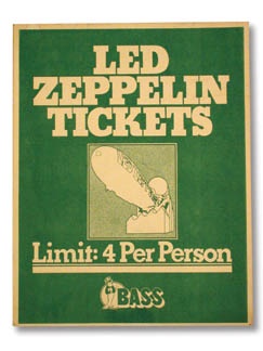 Posters and Handbills - 1973 Led Zeppelin Ticket Outlet Poster (11 x 14")