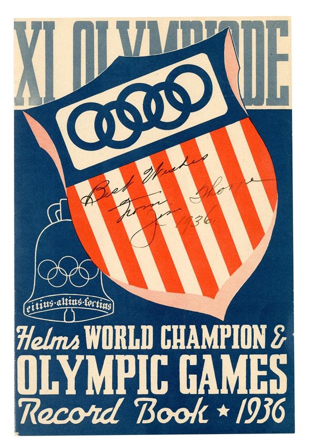 - 1936 Jim Thorpe Signed Olympic Record Book