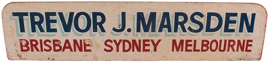 Horse Racing - 1950s Trevor J. Marsden Australian Bookmaking Sign