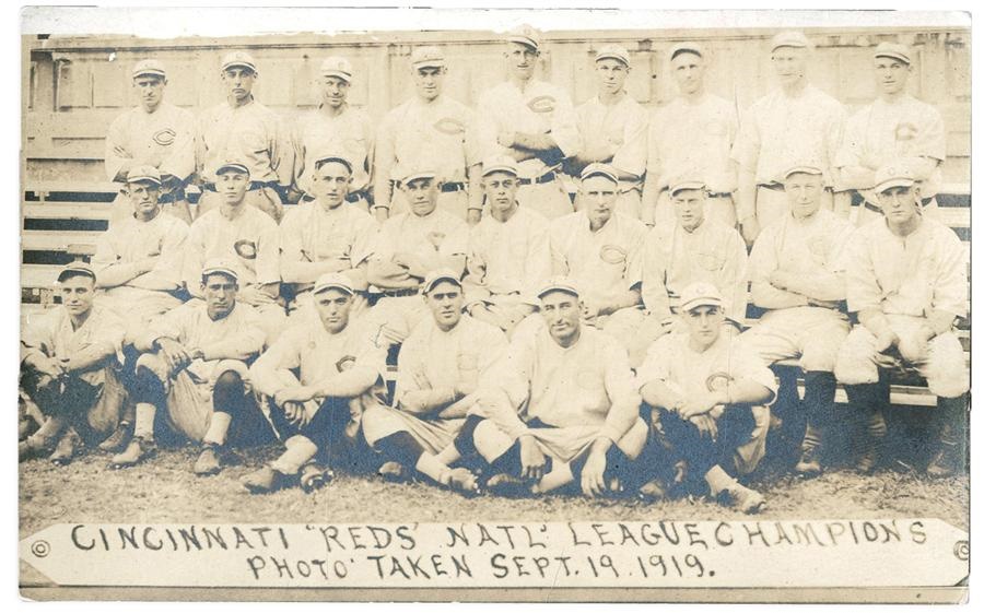Pete Rose & Cincinnati Reds - Rare 1919 Cincinnati Reds Real Photo Postcard