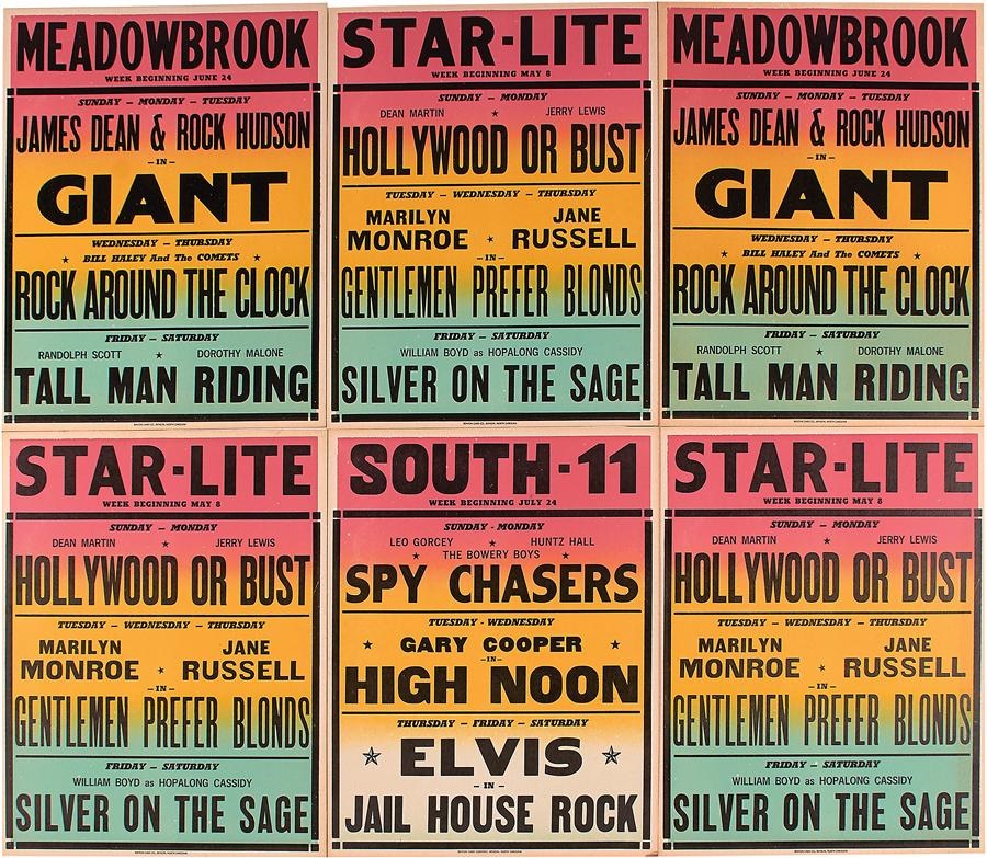 Rock 'N' Roll - Teenage Angst 1950s Drive-in Movie Posters with Marilyn, Elvis, James Dean & Rock Around (6)