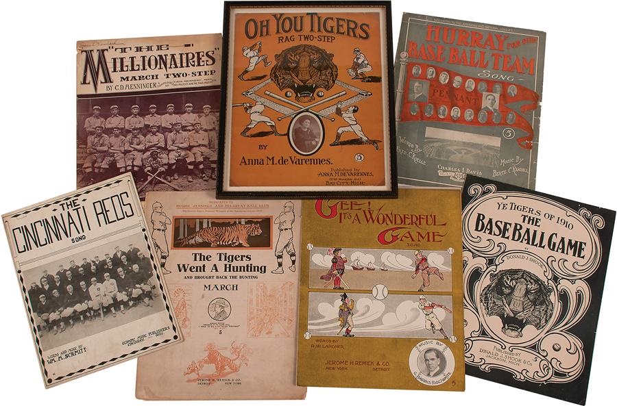 - Early Baseball Sheet Music Collection with Rare Detroit Tigers (25)