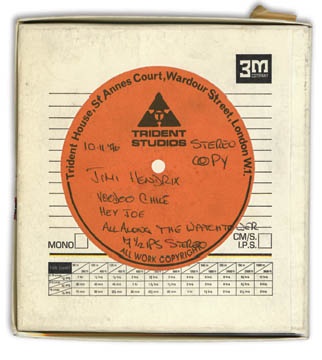 Jimi Hendrix Trident Studios Tape