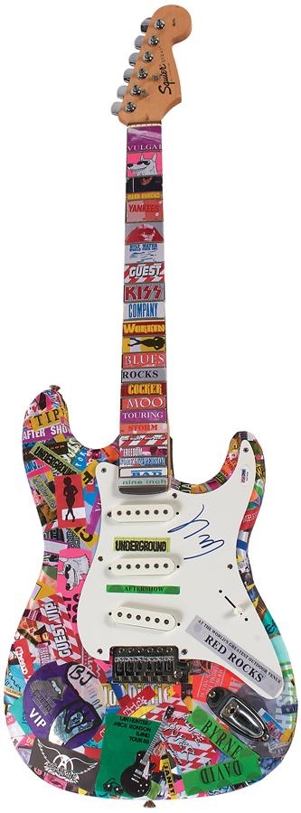 - Autographed "Lou Reed & The Underground Vintage Backstage Pass Decorated Guitar (2015)